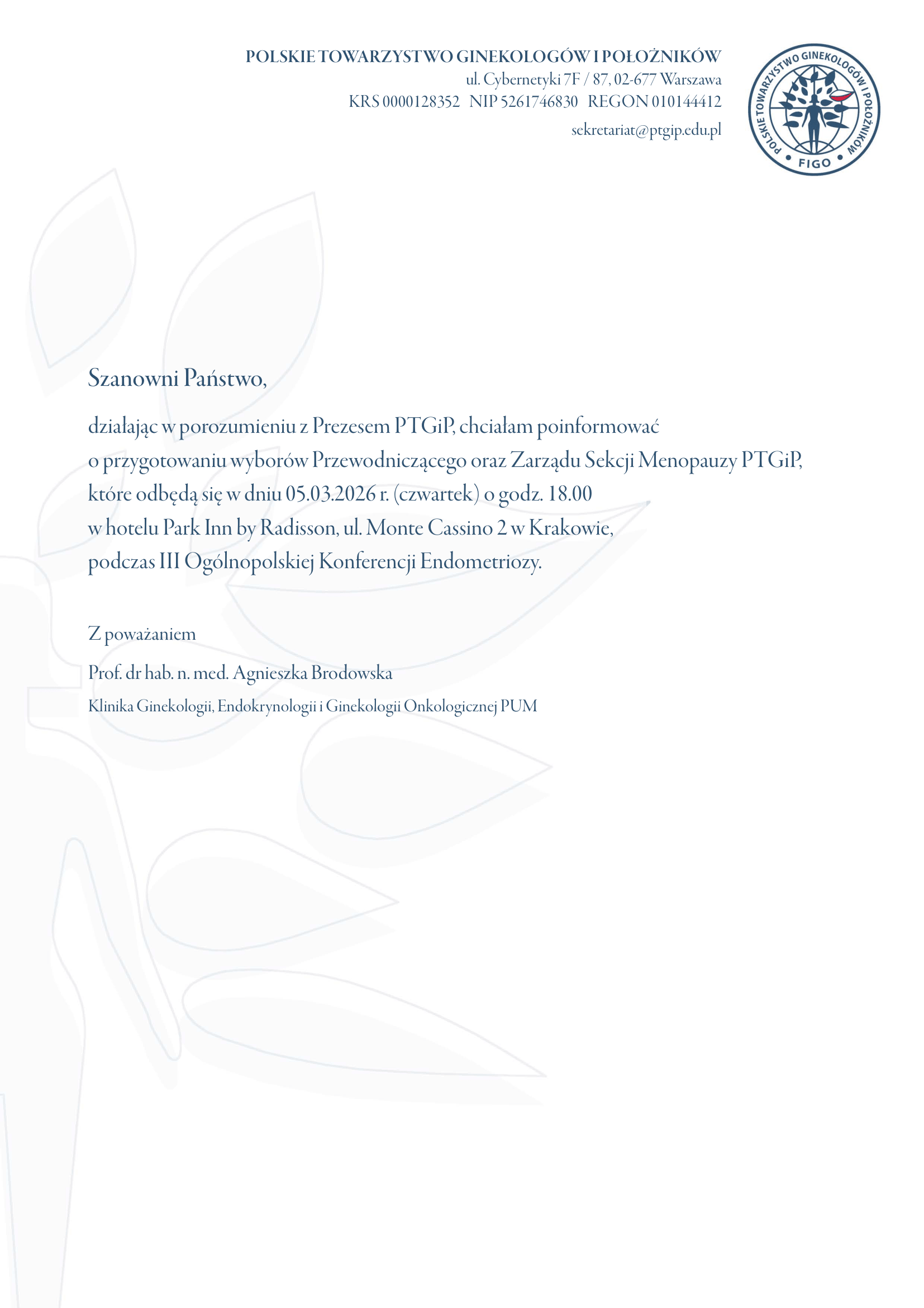 Informacja o Sekcji Menopauzy PTGiP