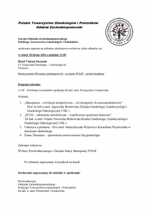 Zebranie Członków Oddziału Wielkopolskiego PTGiP