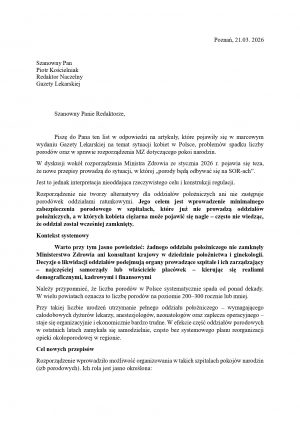 list do Gazet lekarskiej -1